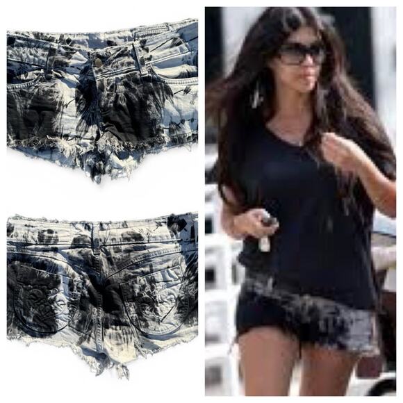 Siwy Camilla Come Away With Me Shorts Y2K Super Low Rise Cut Off Kardashian 26 - Picture 1 of 10